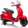 BENEO Elektrická motorka Vespa 946 aj so spätným chodom, červené, s pomocnými kolesami, Licencované, VESPA_946_RED