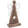 InDecor Anjel z mangového dreva s drôtenými krídlami, 13 x 5 x 26 cm