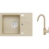 Granitový drez s batériou ALVEUS Cortina 10 Beige 55 580x420 mm + batéria Nina SETA21013
