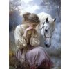 Norimpex Puzzle diamantová maľba: Dievča s koňom 30 x 40cm 1-39 dielov