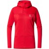 Haglöfs ROC Flash Mid Hood Women, Bright Red - dámská technická mikina L