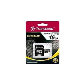 Transcend microSDHC 16GB class 10 + adapter TS16GUSDHC10