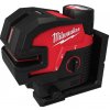 MILWAUKEE M12 CLL4P-301C KOMBINOVANÝ KRÍŽOVÝ LÍNIOVÝ 4-BODOVÝ LASER - ZELENÝ 4933479203