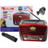 Retro prenosné solárne rádio USB Bluetooth