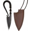 Lord of Battles Ručně kovaný železný vikinský nůž na krk s koženou pochvou - Outlet