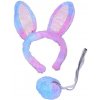 Súprava karneval trblietavý zajačik čelenka s chvostom