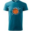 Basketbal lopta v triku - Klasické pánske tričko vyššej gramáže - M ( Tmavý tyrkys )
