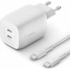 Belkin 65W GaN napájací adaptér 2xUSB-C+100W kábel WCH013vf2MWH-B6