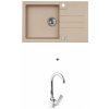 Alveus SET kuchynský granitový drez ROCK 130 so sifónom 78x48 Beige + batéria TINA - Chróm ROCK13055+TINA