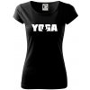 Yoga nápis - Dámske tričko Pure - XL ( Čierna )