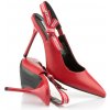 LODIČKY KARL LAGERFELD SARABANDE RIBBON SLING RED LTHR