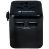 Verbatim, Cestovný adaptér univerzálny World-to-World UTA-01 USB-A, čierny, 12 W