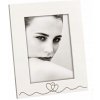 A1551 2 HEARTS CHAIN WHITE rámik drevo 13x18 biely