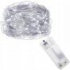 LAMPIČKY DRÔTIK 100 LED NA BATÉRIE BIELA CHLADNÁ 3xAA záhradná ozdoba