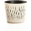Prosperplast Kvetináč s vložkou Sandy Round krémový, 15,8 cm