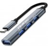 Qoltec Hub adaptér USB-C 3.1 4w1 | USB 3.0 | 3x USB 2.0