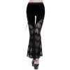 nohavice gotický DEVIL FASHION Gothic flared trousers with side ties