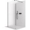 CERANO - Sprchová zástena Walk-in Onyx Corner Round Ľ/P - 8 mm - guľatá vzpera - čierna matná, mliečne sklo - 80x90x200 cm