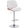 Design-Shop Barová stolička Clawson - látka, chróm rám - orech/krém