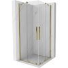 Mexen Velar Duo, sprchový kút s posuvnými dverami 90(dvere) x 90(dvere) cm, 8mm číre sklo, zlatý lesklý profil, 871-090-090-02-50