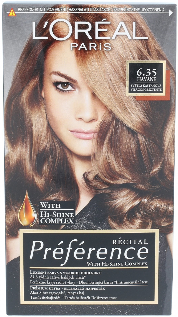 L'Oréal Recital Preference vysoko odolná farba na vlasy intenzívny lesk  svetlý gaštan P 635 A3 od 5,7 € - Heureka.sk
