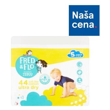 Tesco Fred & Flo Ultra Dry plienky 5 Junior 44 ks