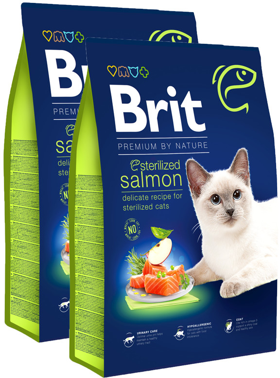 Brit Premium Cat by Nature Sterilized Salmon 2 x 8 kg