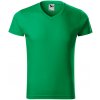 MALFINI Tričko Slim Fit V-neck 146, krátký rukáv, pánské - AKCE! MAL-1461616 XL Zelená středně