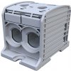 Univerzálna svorka SIMBLOCK STB 185-2 sivá Al/Cu 2x185mm2 jednopólová, 4 otvory
