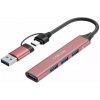 Canyon DS-02 ružový CNS-TDS02P - USB / USB-C rozbočovač (HUB) 4port