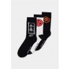 Naruto Shippuden - Sasuke symbol Men's Crew Socks (3Pack) Velikost: 43/46, Barva: Multicolor