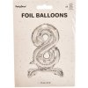 Fóliový balón na podstavci číslo „8“ strieborný 70cm