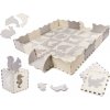 Penová vzdelávacia podložka puzzle sivá/ekru 36 dielov 150x150 cm