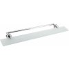 Sapho X-SQUARE - Polička s držiakom uteráku, dĺžka 80 cm, mliečne sklo/chróm XR458