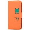 Flipové puzdro TopQ pre Samsung A16 oranžové s žabkou