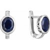 Strieborné náušnice s temne modrými zafírmi 11493.3 dark sapphire