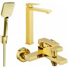 MEXEN/S - Uno R62 Set umývadlovej a vaňovej batérie s príslušenstvom, zlato 71413R62-50