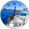 Nástenné sklenené hodiny Santorini fi 30 cm