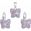 Súprava šperkov s kryštálmi Swarovski náušnice a prívesok fialový motýľ 39144.3