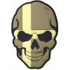 Gumová nášivka 101 Inc Skullhead vlajka Švédsko - sivá