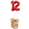 HeliumKing Balónový box - Narodeninové číslo 12 červený 86 cm