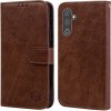 Peňaženkové kožené puzdro Oil na Samsung Galaxy A24/A25 5G - Hnedá