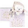 Doudou et Compagnie Paris Doudou Darčeková sada muchláčik medvedík s čiapočkou béžový 25 cm