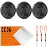 K&F 67MM Lens Caps Kit with 3+Anti-lost rope*3+vacuum cleaning cloth*3 K&F Concept