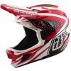 Troy Lee Designs TLD D4 Polyacrylite Mips, prilba - The Line Fire / White Veľkosť: M