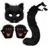 Cosplay maska mačka furry chvost labky rukavice v štýle vlk líška chlpatá súprava 3ks