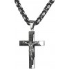 Pánsky náhrdelník GR 32546 Čierna/Strieborná/80cm HR32546