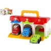 Teddies Garáž s autíčkami 3ks + doplnky plast v krabici 27x14x15cm