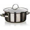 BANQUET METALLIC Black Hrniec smaltovaný 20 cm 2 l s pokrievkou