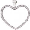 Prívesok: trblietavé srdce - strieborný - bez krabičky